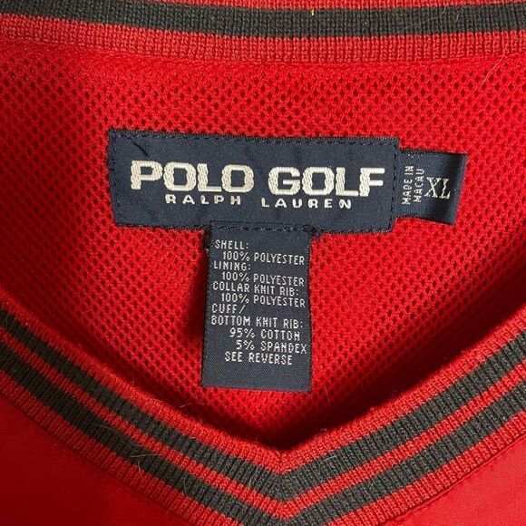 Ralph Lauren Polo Golf Windbreaker Jacket Mens Size XLarge Red Pullover Lined Xl - Picture 3 of 7